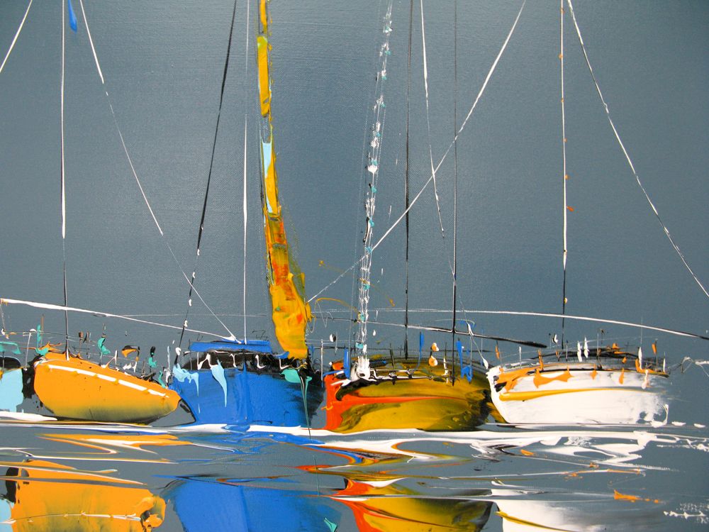 Tableau de F. BOUTET a pour titre  MARINE ABSTRAITE 98 style figuratif dim : F. BOUTETprix:1000