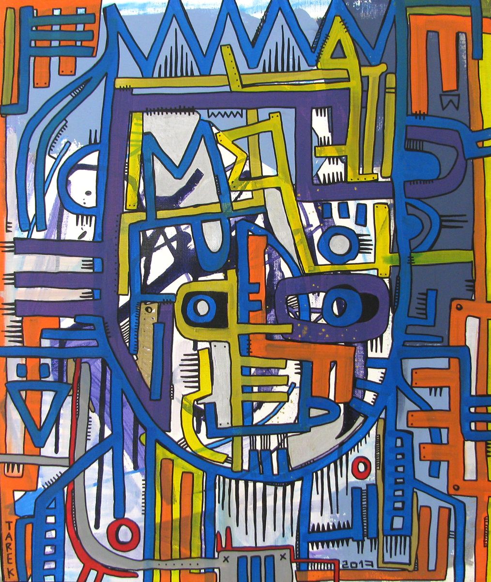 Tableau de TAREK a pour titre  MASK #10 GEOMETRIK style graphique dim : TAREKprix:850