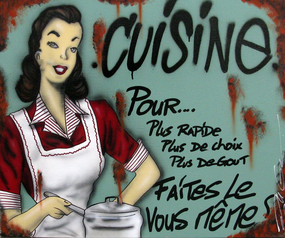 Tableau de JUG a pour titre  MASTER CHEF style street pop art dim : JUGprix:450