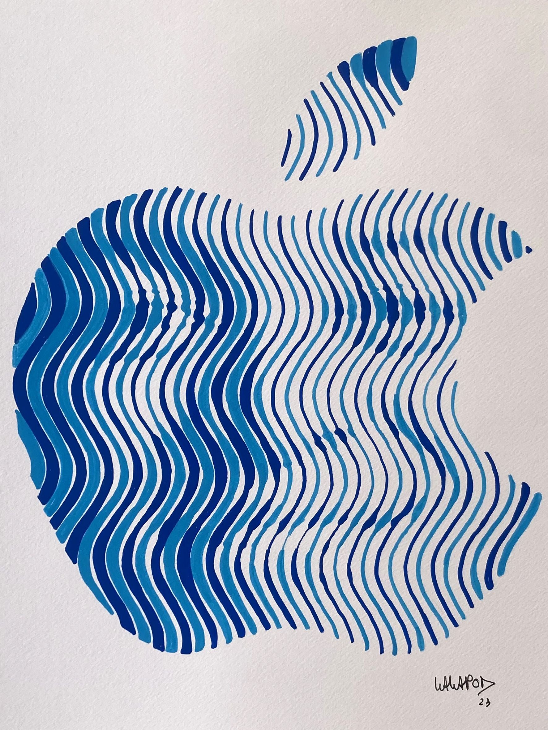 Dessin de WAWAPOD a pour titre  Mbapple style street pop art, graphique dim : WAWAPODprix:300