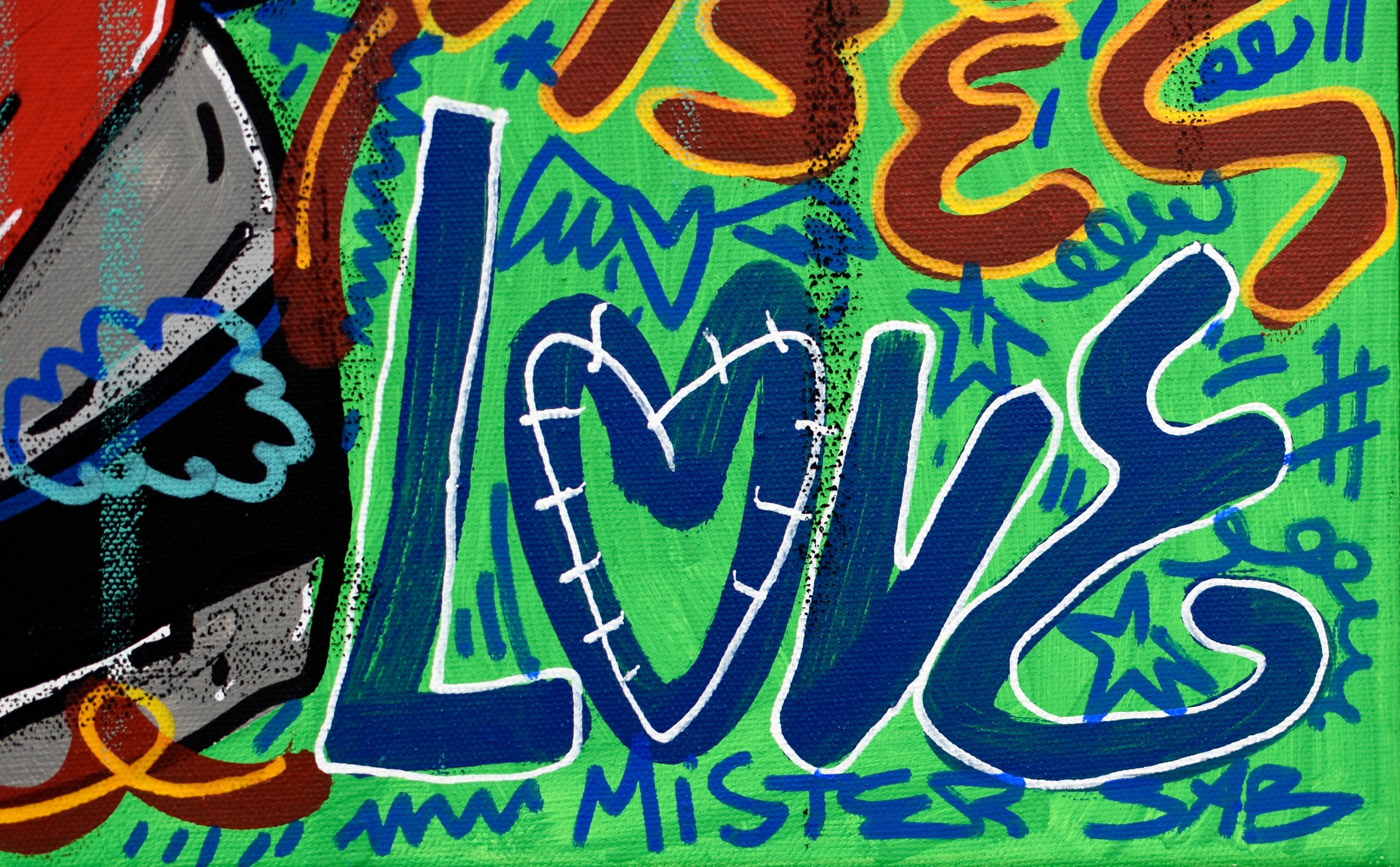 Tableau de RICO SAB a pour titre  Miss the simpler says style street pop art, street art dim : RICO SABprix:600