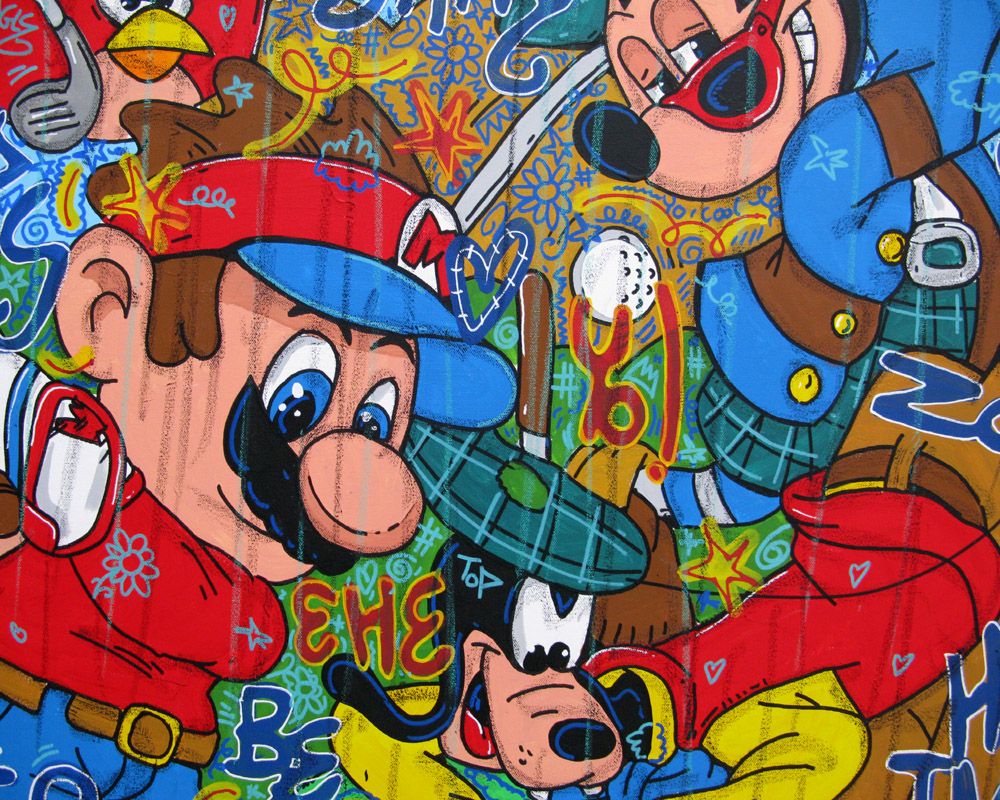 Tableau de RICO SAB a pour titre  Mister putting style street pop art, street art dim : RICO SABprix:950