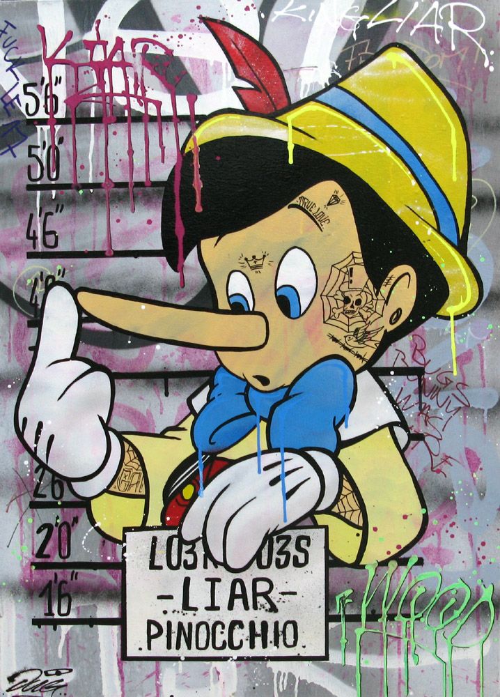 Tableau de JUG a pour titre  MYTHOCCHIO style street pop art dim : JUGprix:700