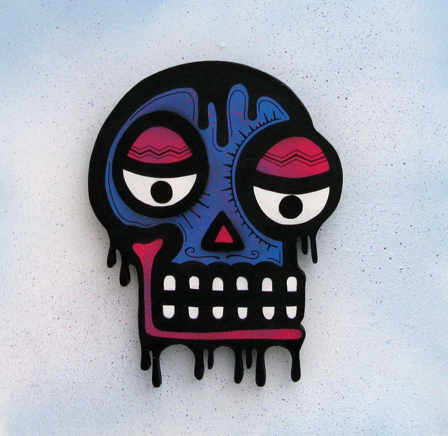 Sculpture de NININ a pour titre  SKULL MURALE 5/25 style graphique dim : NININprix:
