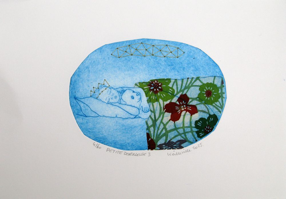 Editions d'art de NAVIEILLEVILLE a pour titre  Petite dormeuse 3 style figuratif, graphique dim : NAVIEILLEVILLEprix:42