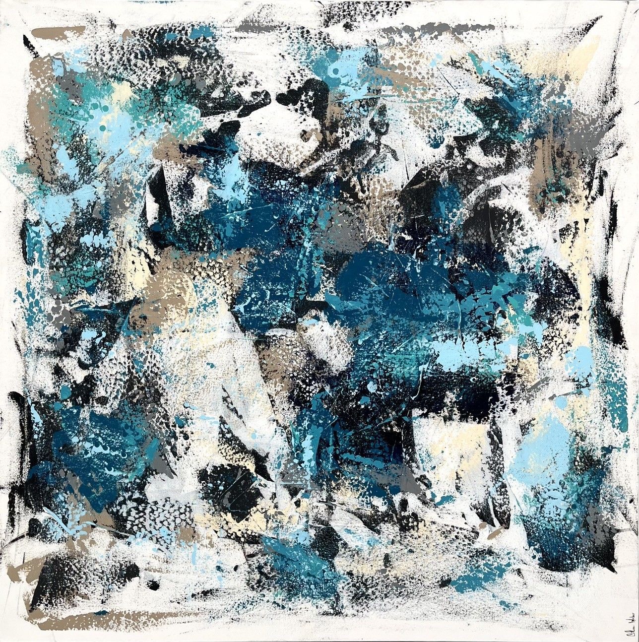Tableau de CELINE WEBER a pour titre  Océan style abstrait dim : CELINE WEBERprix:1300