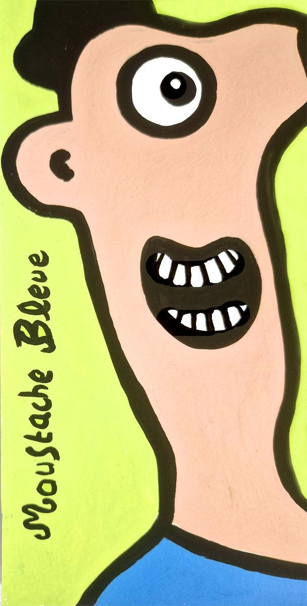 Dessin de MOUSTACHE BLEUE a pour titre  On est les meilleurs style figuratif dim : MOUSTACHE BLEUEprix:45