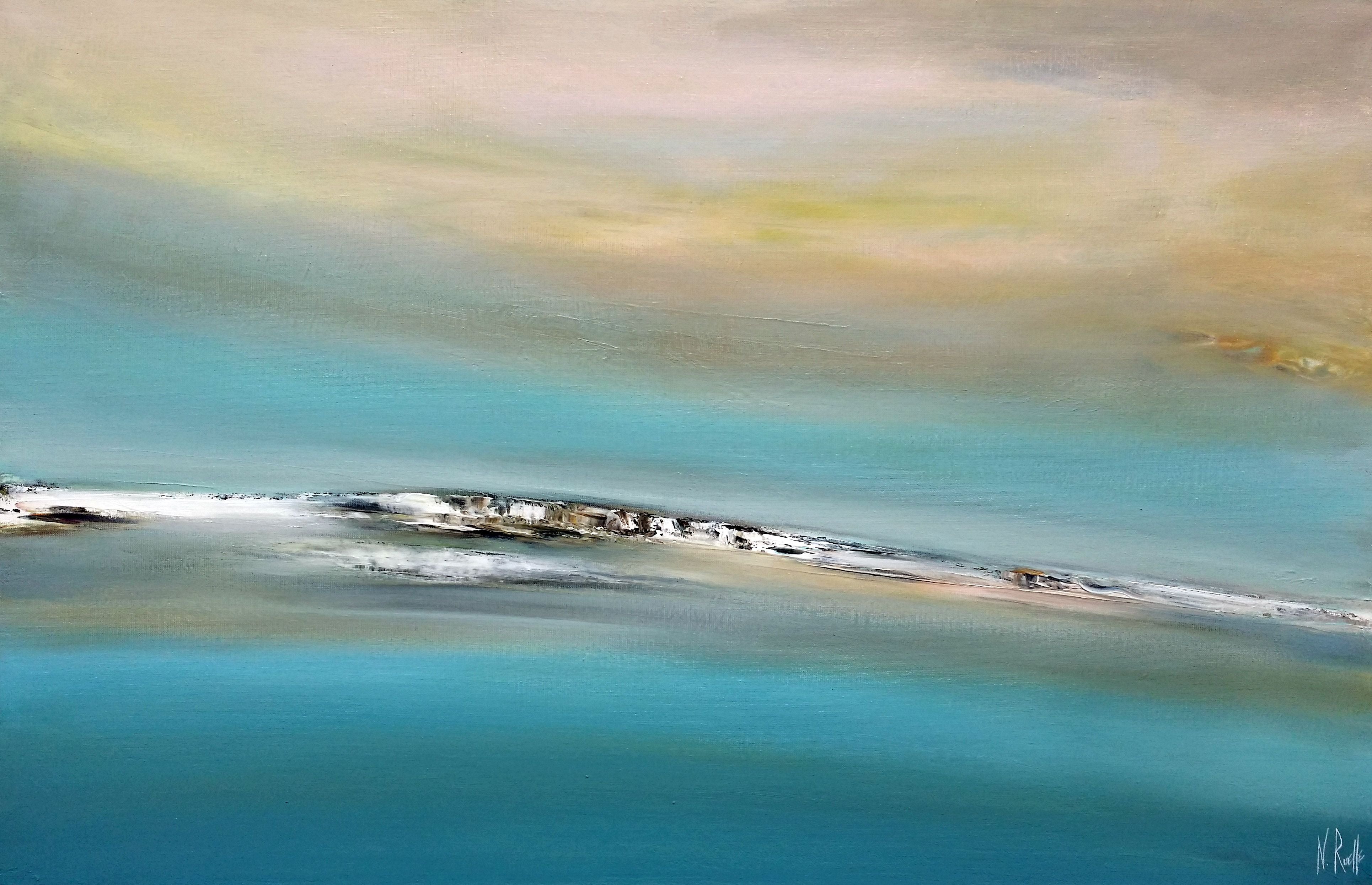 Tableau de RUELLE NICOLAS a pour titre  PAR TEMPS CLAIR style abstrait dim : RUELLE NICOLASprix:700