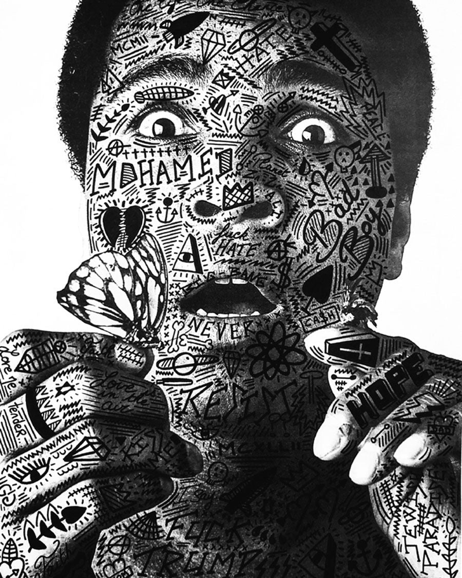 Photo de RS ARTIST a pour titre  MOHAMED ALI style street pop art dim : RS ARTISTprix:60