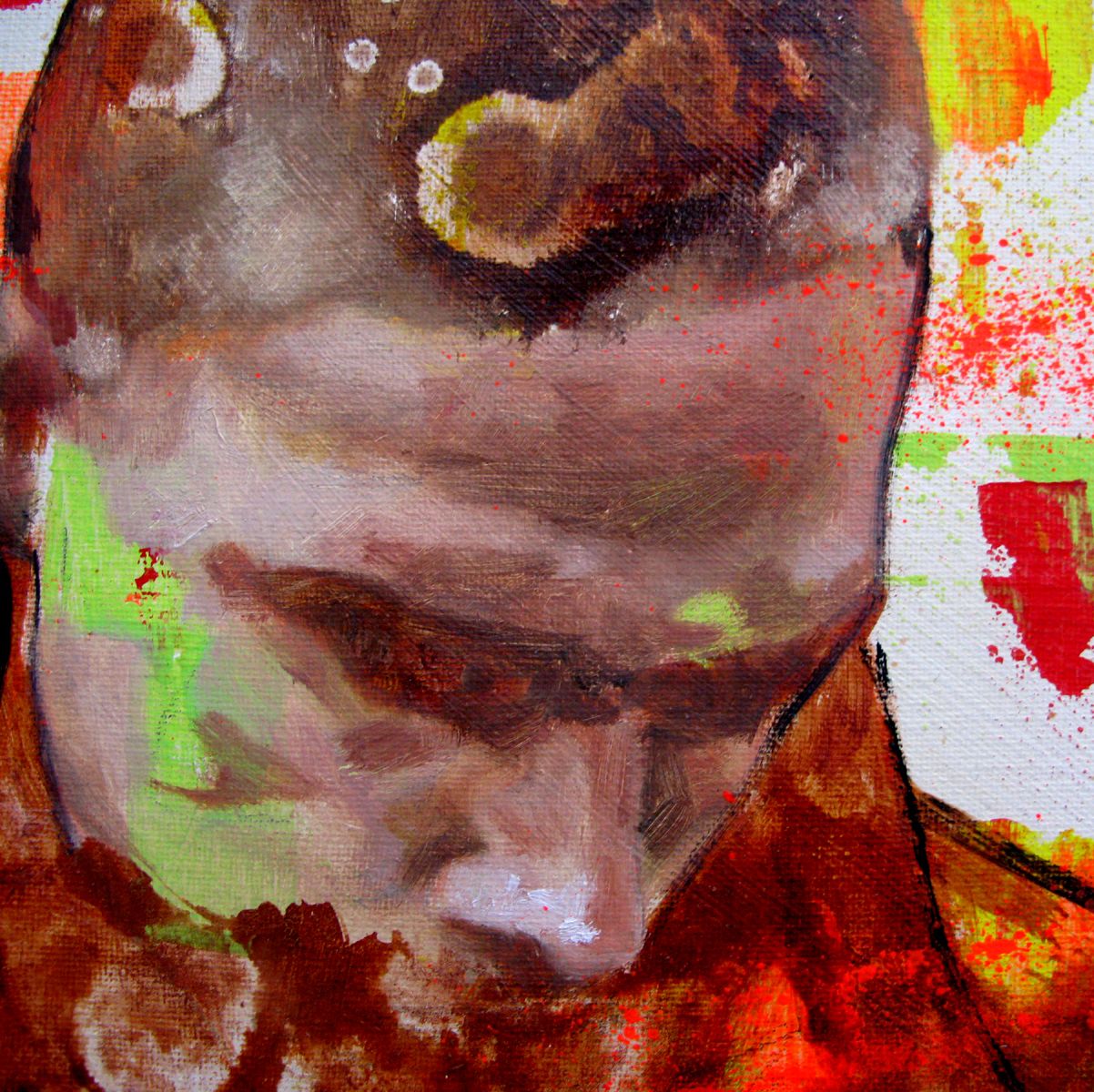 Tableau de NAWEL AUBERT a pour titre  REFLEXION style figuratif dim : NAWEL AUBERTprix:220