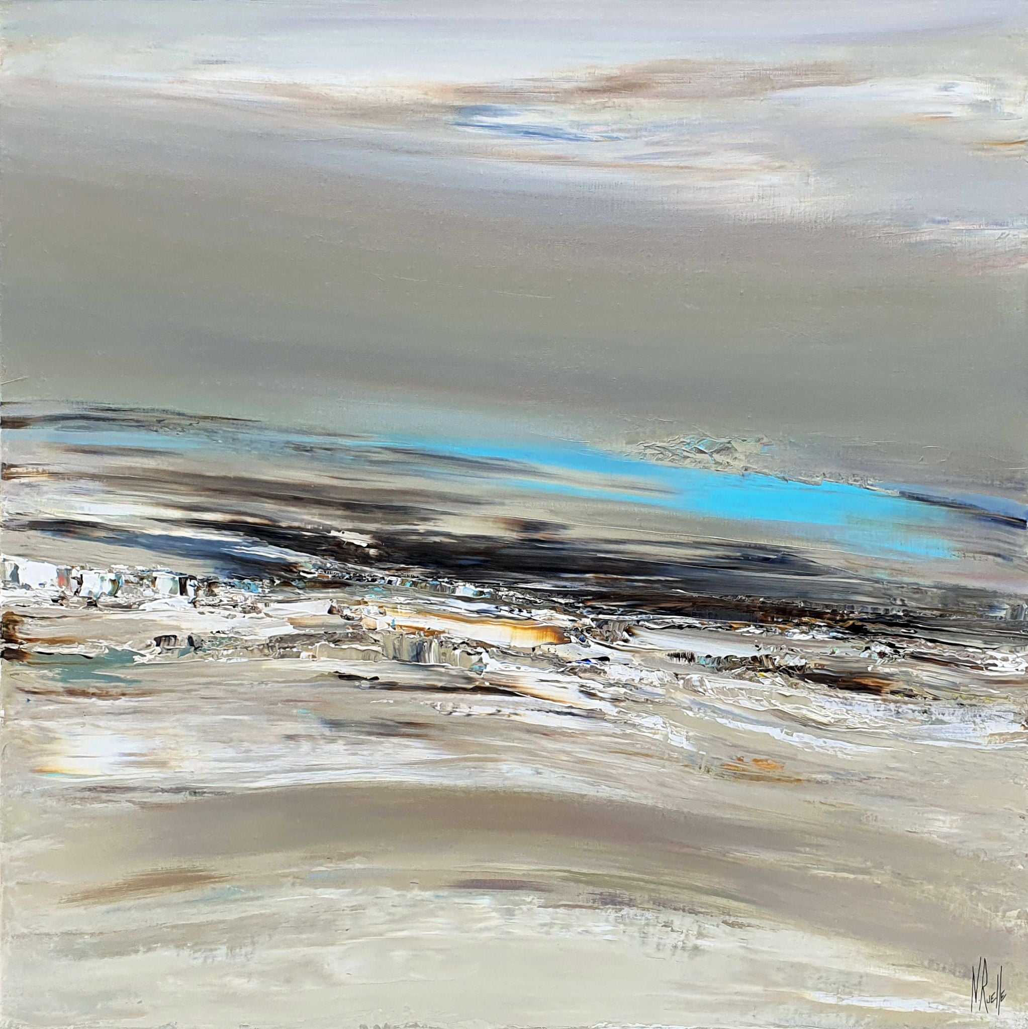 Tableau de RUELLE NICOLAS a pour titre  PREMIER JOUR style abstrait dim : RUELLE NICOLASprix:1000