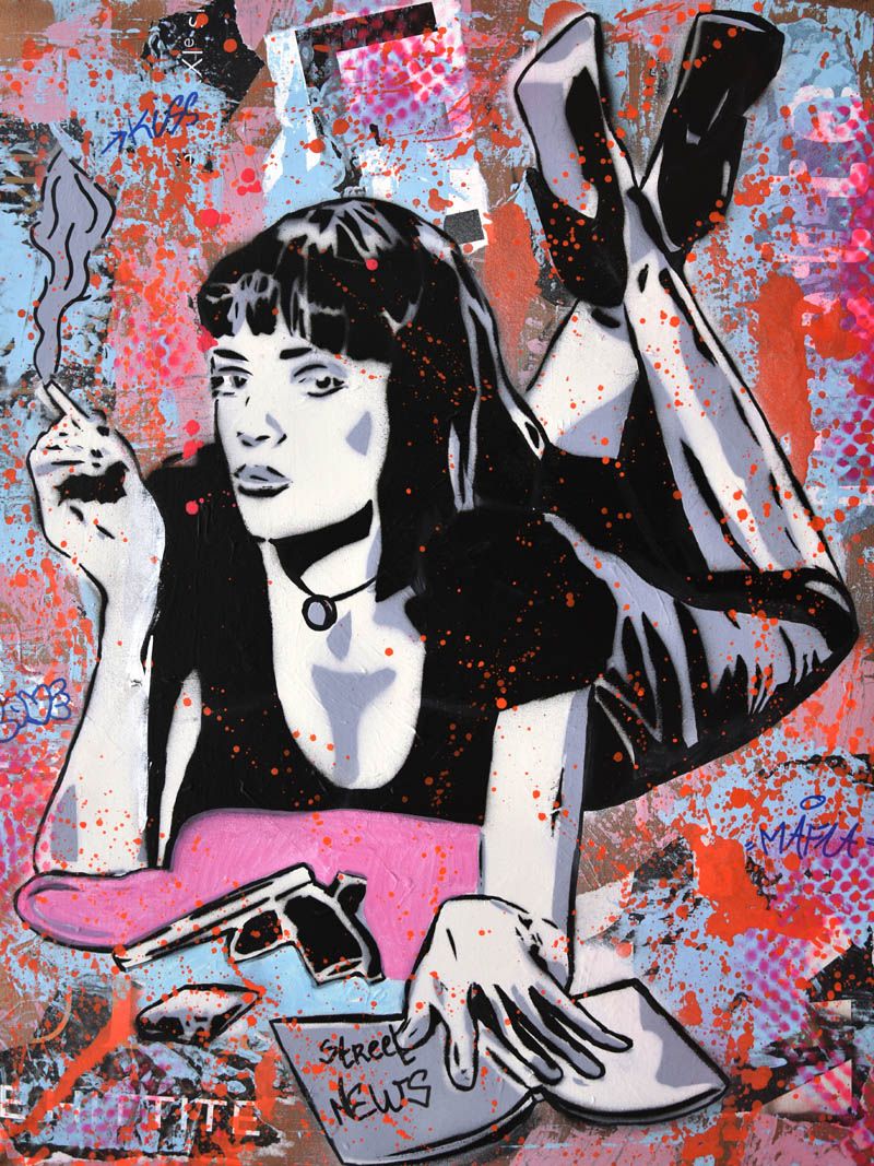 Editions d'art de SARA CHELOU a pour titre  PULP FICTION style street pop art, street art dim : SARA CHELOUprix:70