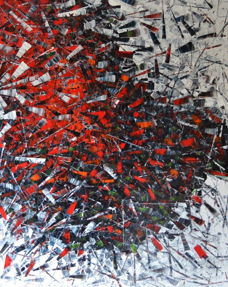 Tableau de ALAIN BECANNE a pour titre  Peinture abstraite 01-2025-17 style abstrait dim : ALAIN BECANNEprix:1700