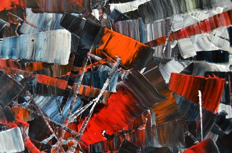 Tableau de ALAIN BECANNE a pour titre  Peinture abstraite 01-2025-17 style abstrait dim : ALAIN BECANNEprix:1700