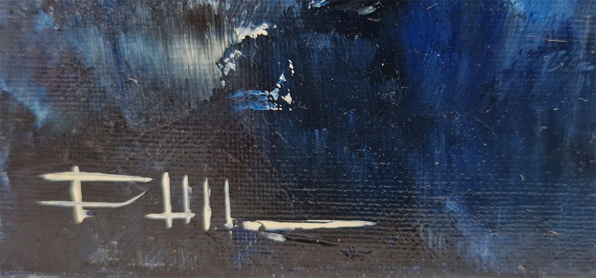 Tableau de PHIL a pour titre  Avenue, NY Bleu Rain style figuratif dim : PHILprix:300