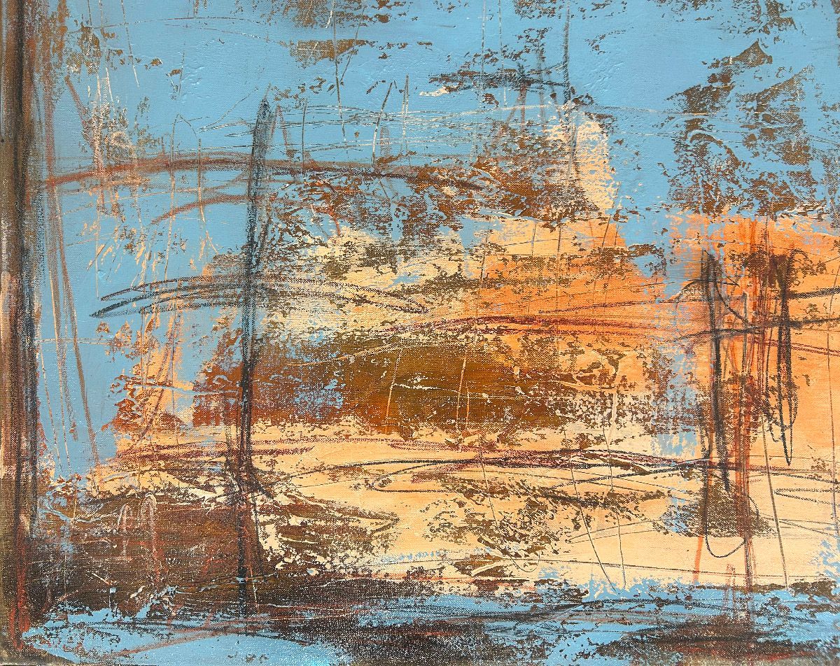 Tableau de TANIA CARRARA a pour titre  Nuances d'aube style abstrait dim : TANIA CARRARAprix:950