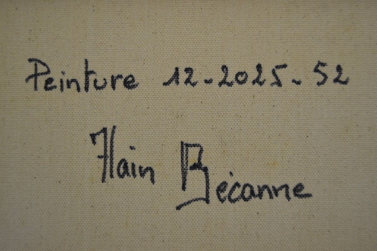 Tableau de ALAIN BECANNE a pour titre  Peinture 12-2025-52 style abstrait dim : ALAIN BECANNEprix:250