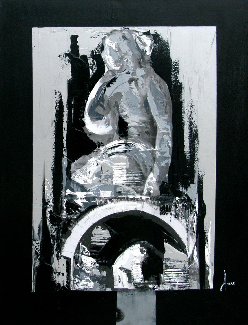 Tableau de FARID AMRAR a pour titre  Crépuscule style abstrait dim : FARID AMRARprix:380