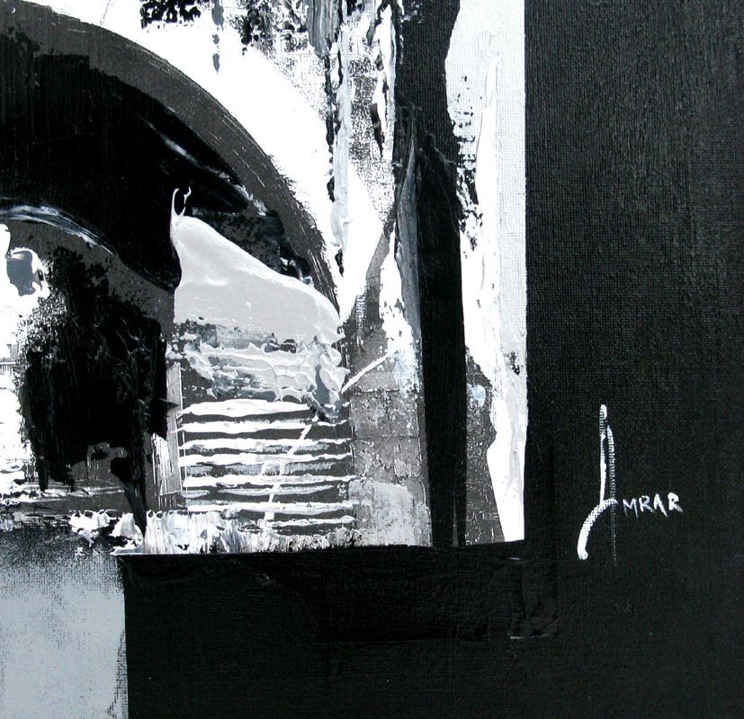 Tableau de FARID AMRAR a pour titre  Crépuscule style abstrait dim : FARID AMRARprix:380
