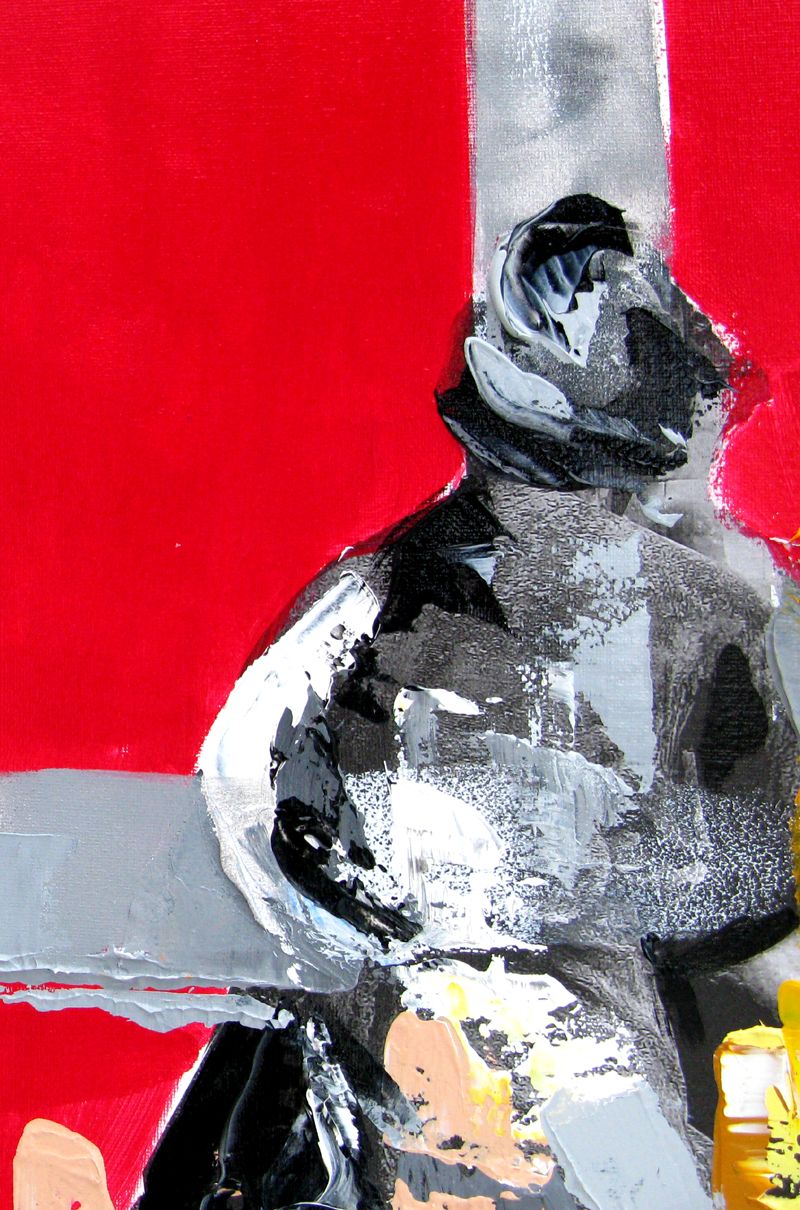 Tableau de FARID AMRAR a pour titre  Le Repenti style abstrait dim : FARID AMRARprix:380