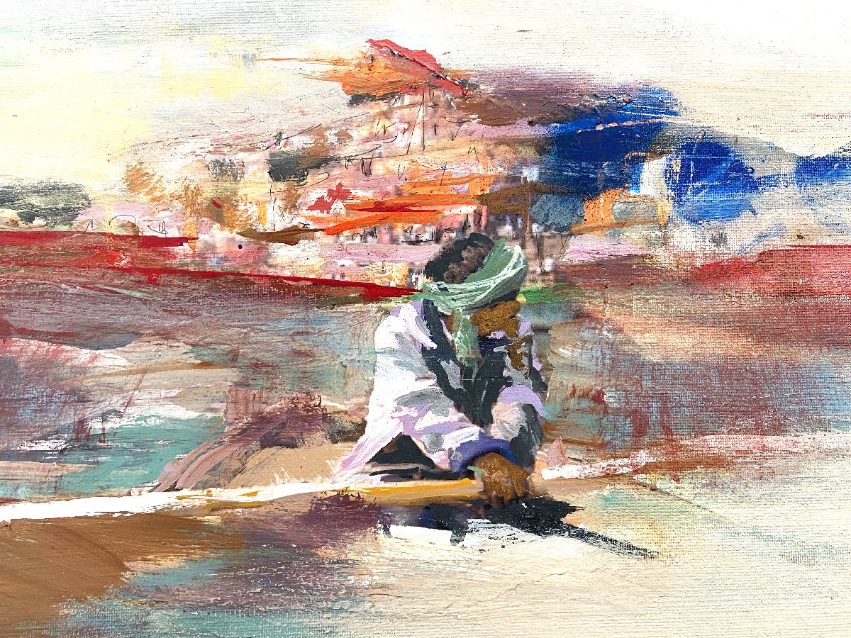 Tableau de ARANCHA TEJEDOR a pour titre  BATEAU style abstrait dim : ARANCHA TEJEDORprix:700