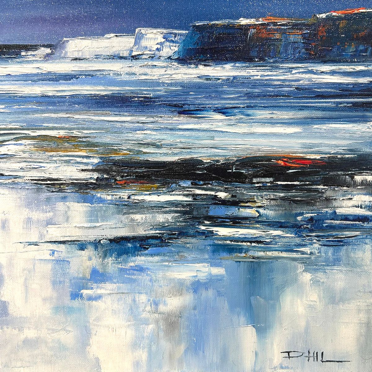 Tableau de PHIL a pour titre  Les hautes falaises style figuratif dim : PHILprix:350