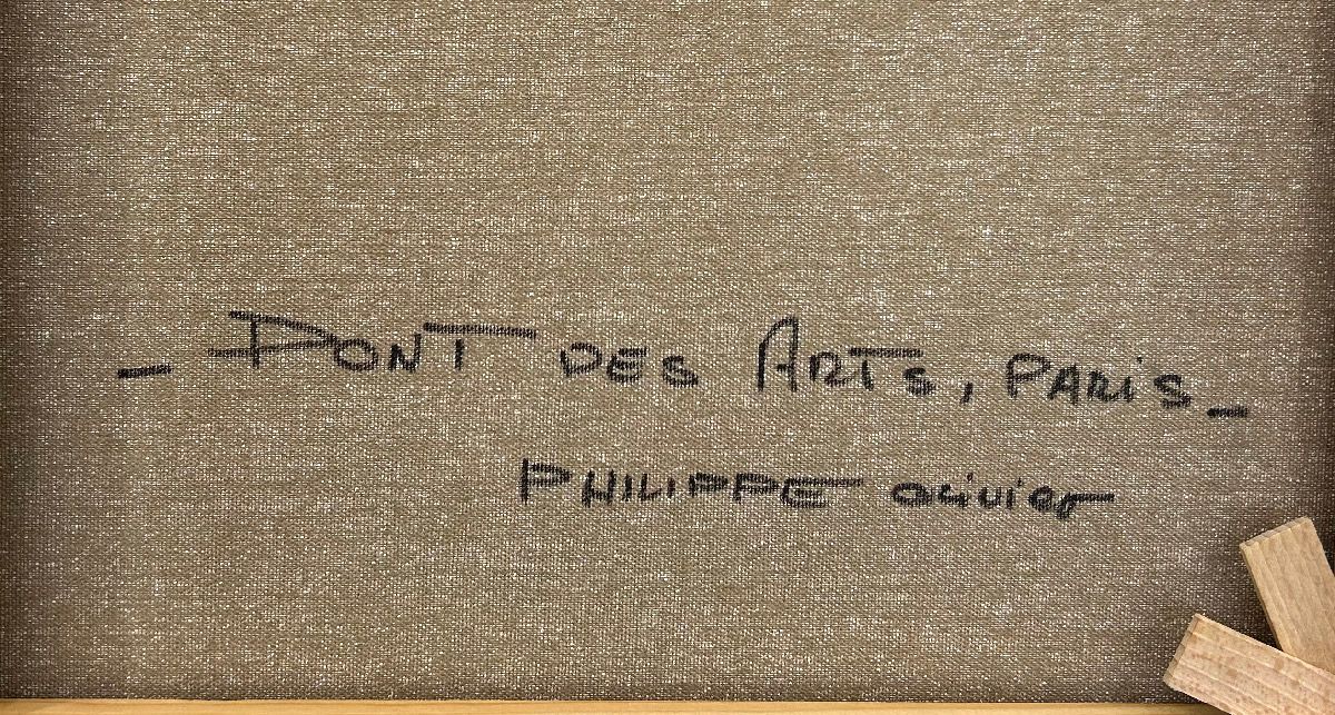 Tableau de PHIL a pour titre  Pont des Arts, Paris style figuratif dim : PHILprix:600