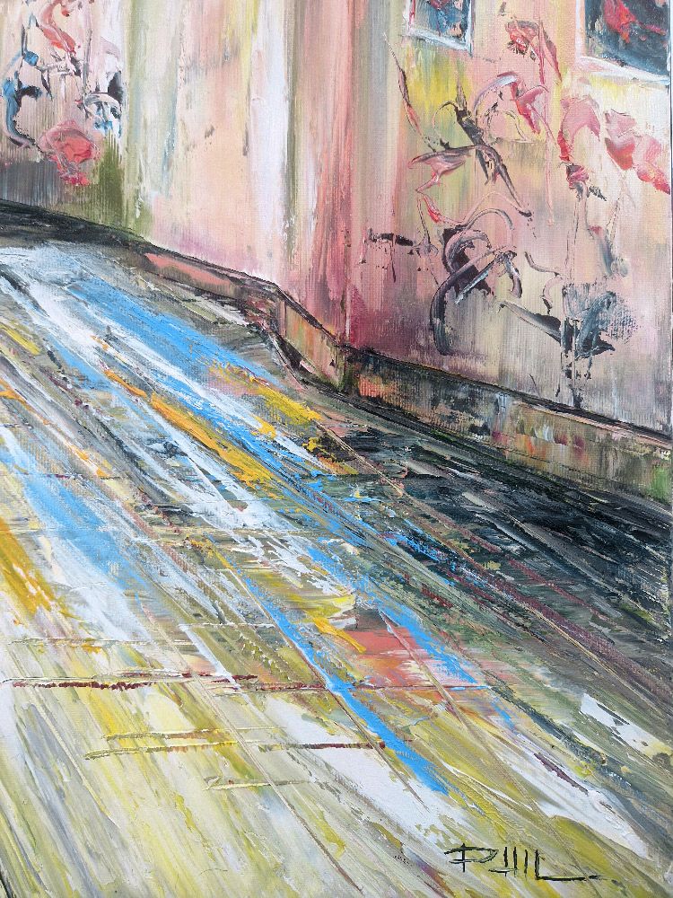 Tableau de PHIL a pour titre  Montmartre, Paris style abstrait dim : PHILprix:700