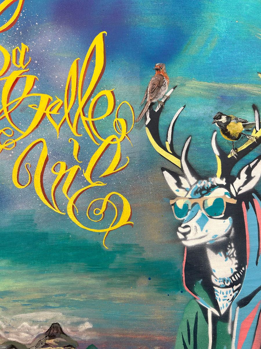 Tableau de Craig & Emer a pour titre  La belle vie style graffiti, street art dim : Craig & Emerprix:600
