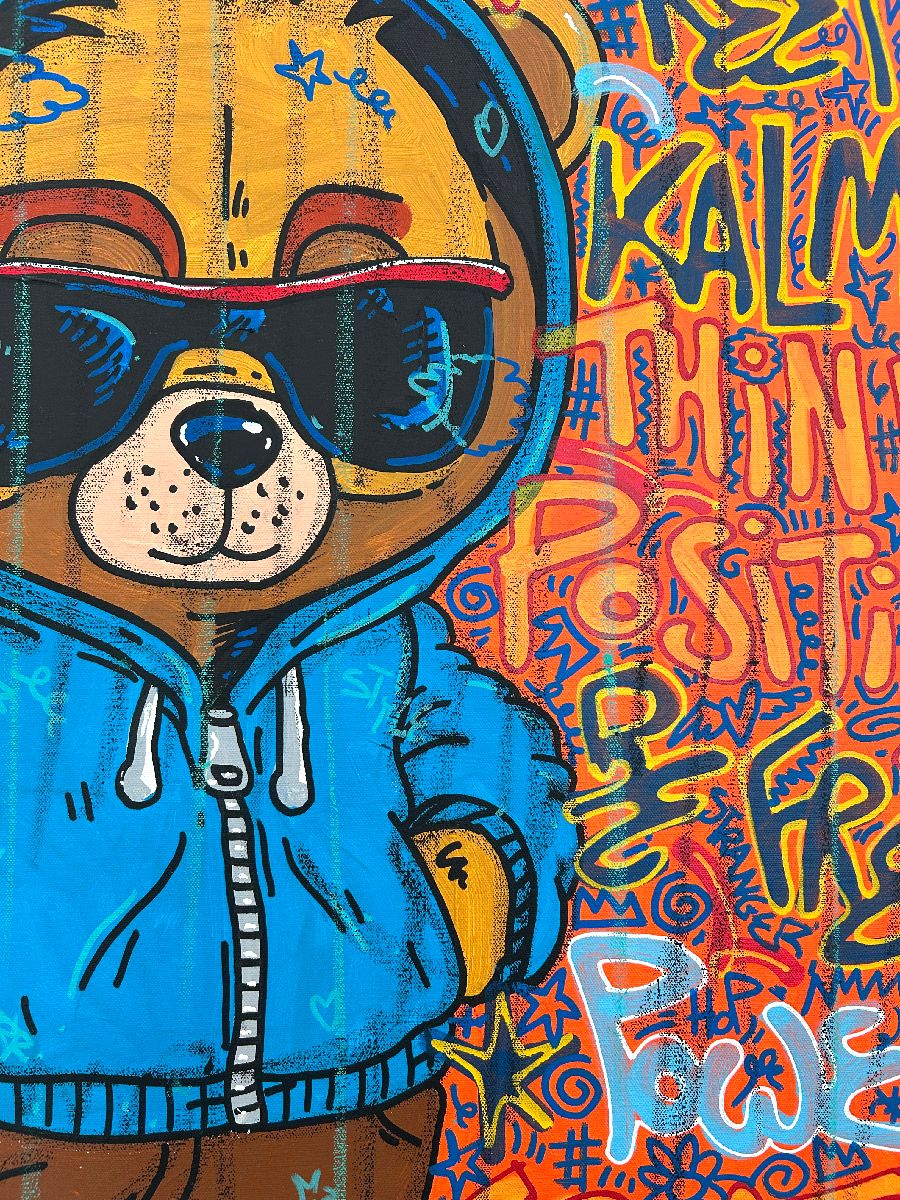 Tableau de RICO SAB a pour titre  Think positive style street pop art, street art dim : RICO SABprix:600