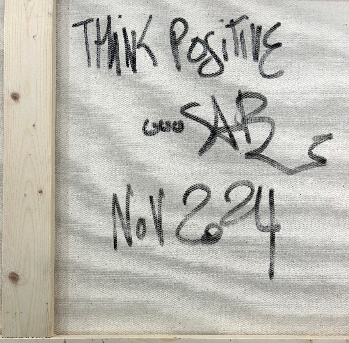Tableau de RICO SAB a pour titre  Think positive style street pop art, street art dim : RICO SABprix:600