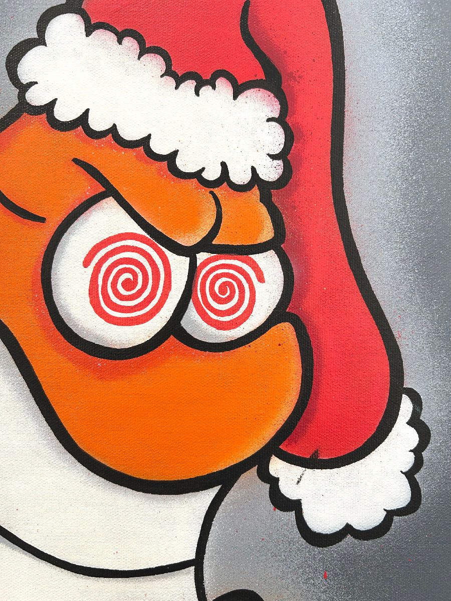 Tableau de Carotte a pour titre  Hypnose de l'avent style graffiti, street art dim : Carotteprix:150