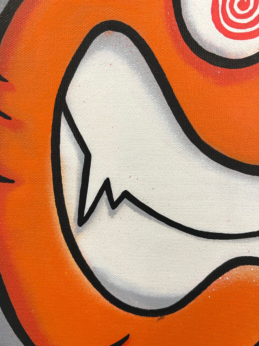 Tableau de Carotte a pour titre  Hypnose de l'avent style graffiti, street art dim : Carotteprix:150