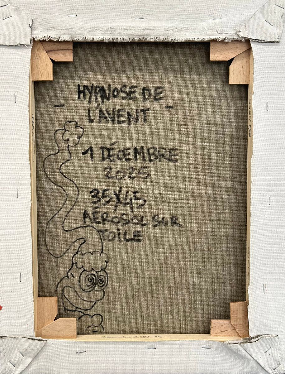 Tableau de Carotte a pour titre  Hypnose de l'avent style graffiti, street art dim : Carotteprix:150