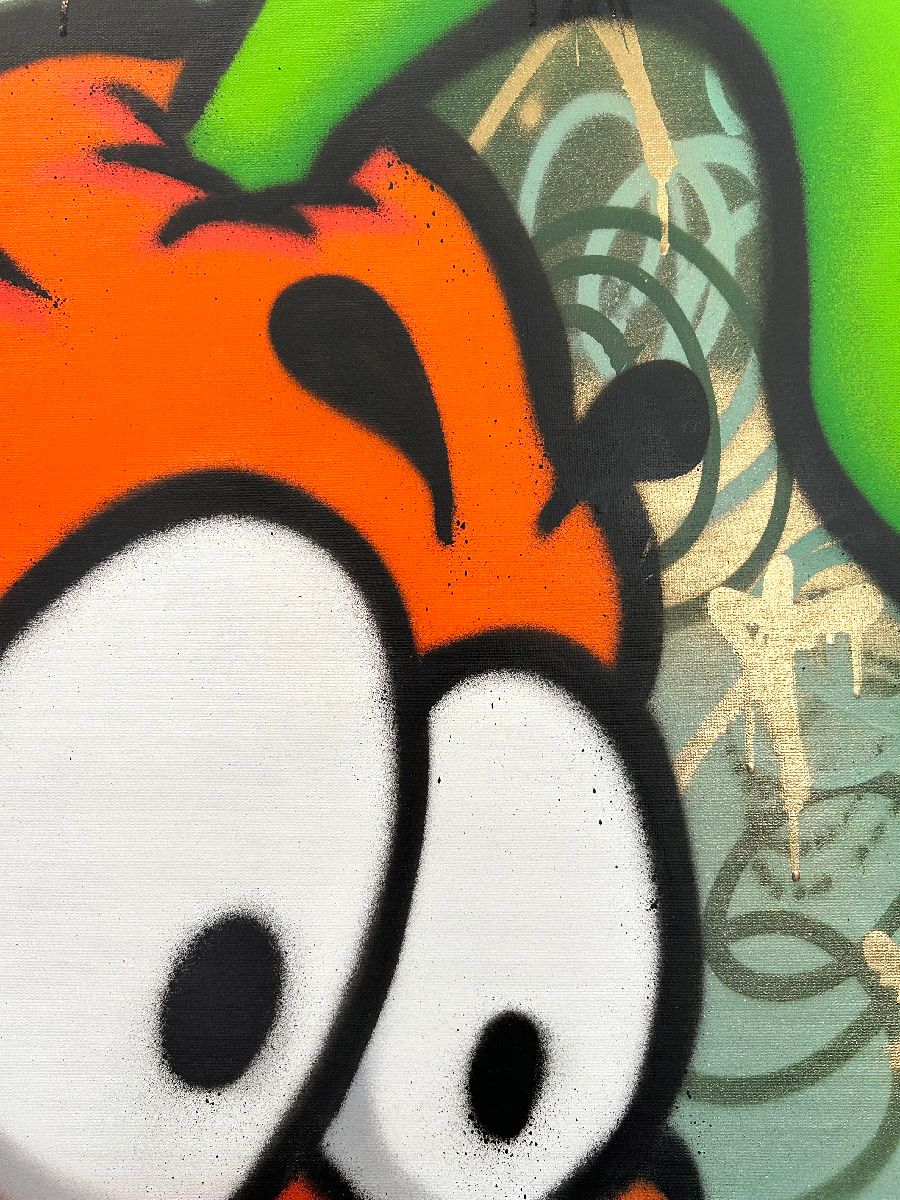 Tableau de Carotte a pour titre  Street jungle style graffiti, street art dim : Carotteprix:450