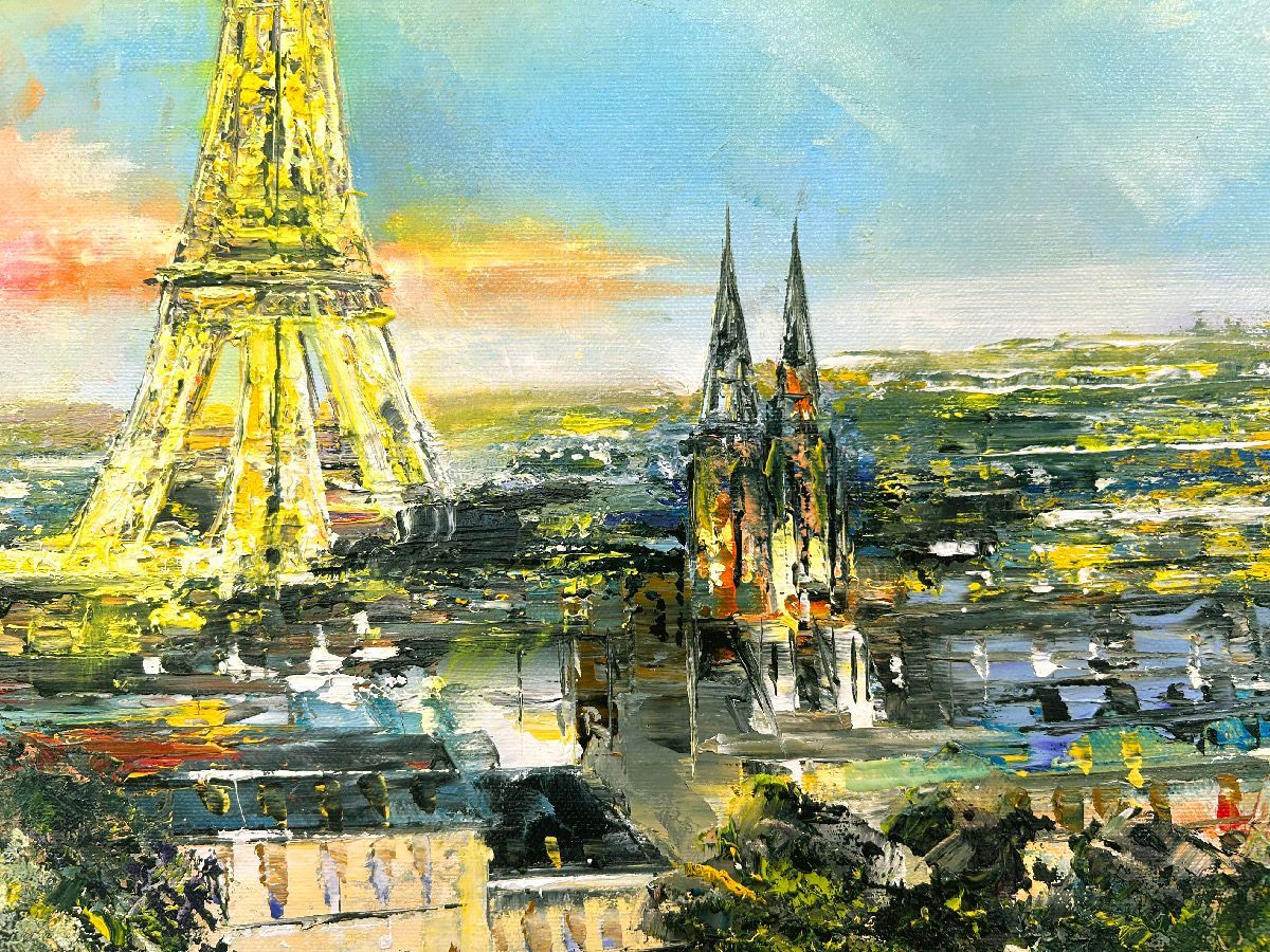 Tableau de PHIL a pour titre  Vue sur la Seine style figuratif dim : PHILprix:350