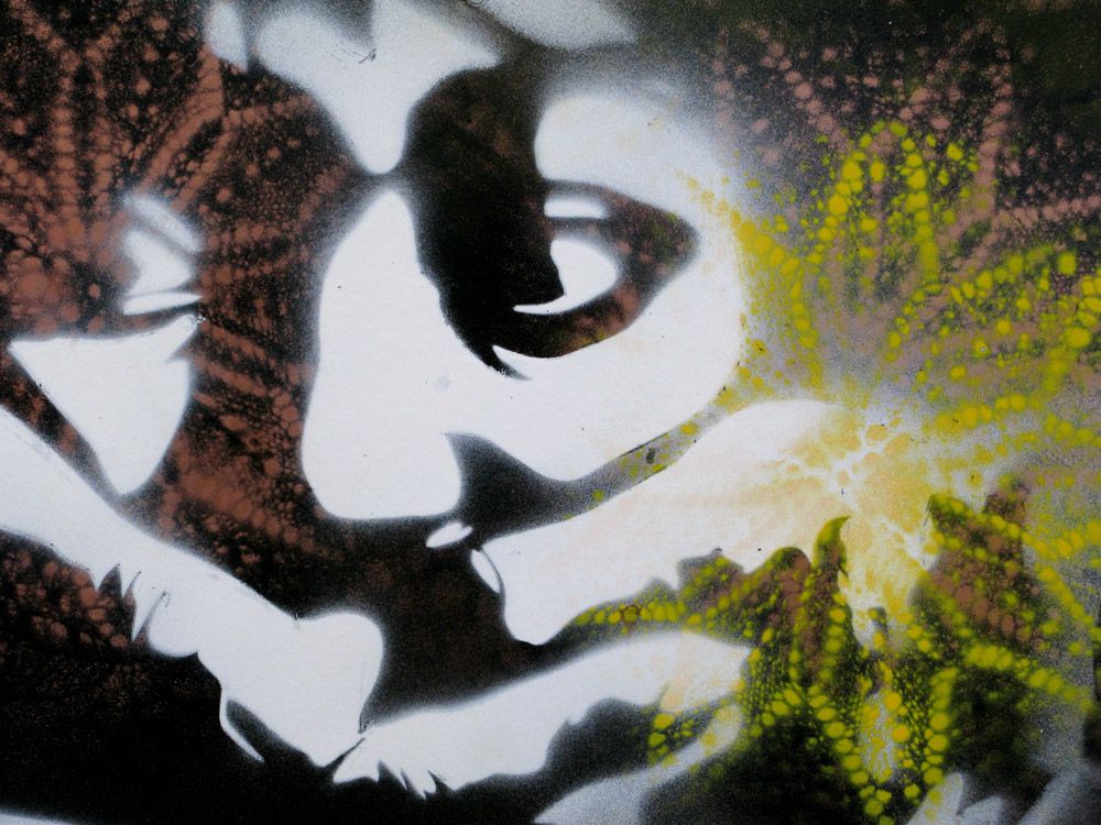Tableau de KARO TRASS a pour titre  Peur style street pop art, street art dim : KARO TRASSprix:170