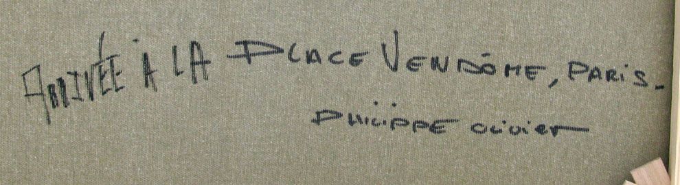 Tableau de PHIL a pour titre  Arrivée à la Place Vendôme, Paris style figuratif dim : PHILprix:850