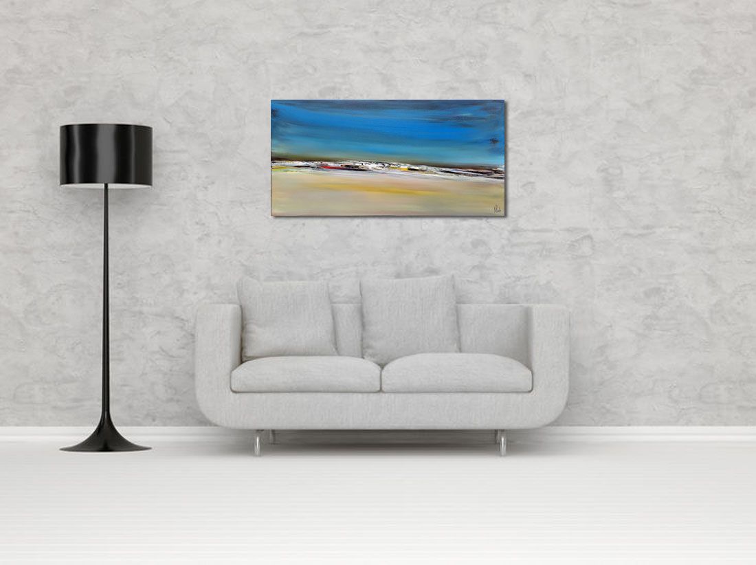 Tableau de RUELLE NICOLAS a pour titre  WARM DAYS style abstrait dim : RUELLE NICOLASprix:800