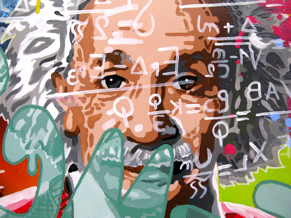 Tableau de Docteur Cobain a pour titre  Relativité Chromatique style figuratif dim : Docteur Cobainprix:600