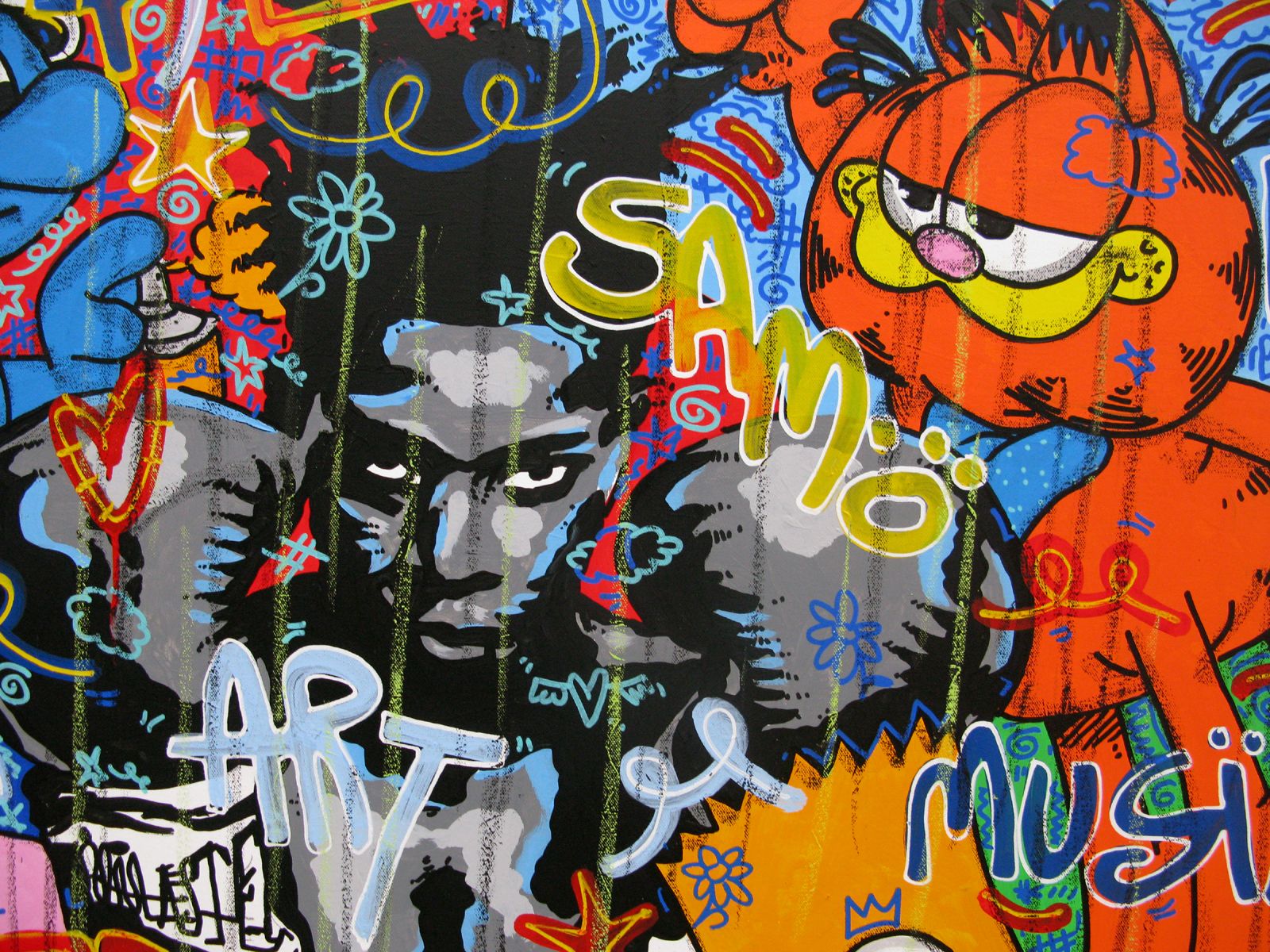 Tableau de RICO SAB a pour titre  Hey Sam style street pop art, street art dim : RICO SABprix:950