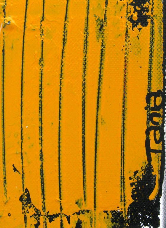 Tableau de TANIA CARRARA a pour titre  SANS TITRE JAUNE style abstrait dim : TANIA CARRARAprix:450