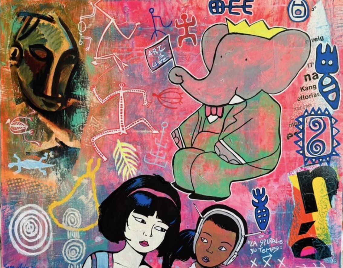 Tableau de SARA CHELOU a pour titre  Art is life style street pop art dim : SARA CHELOUprix:890