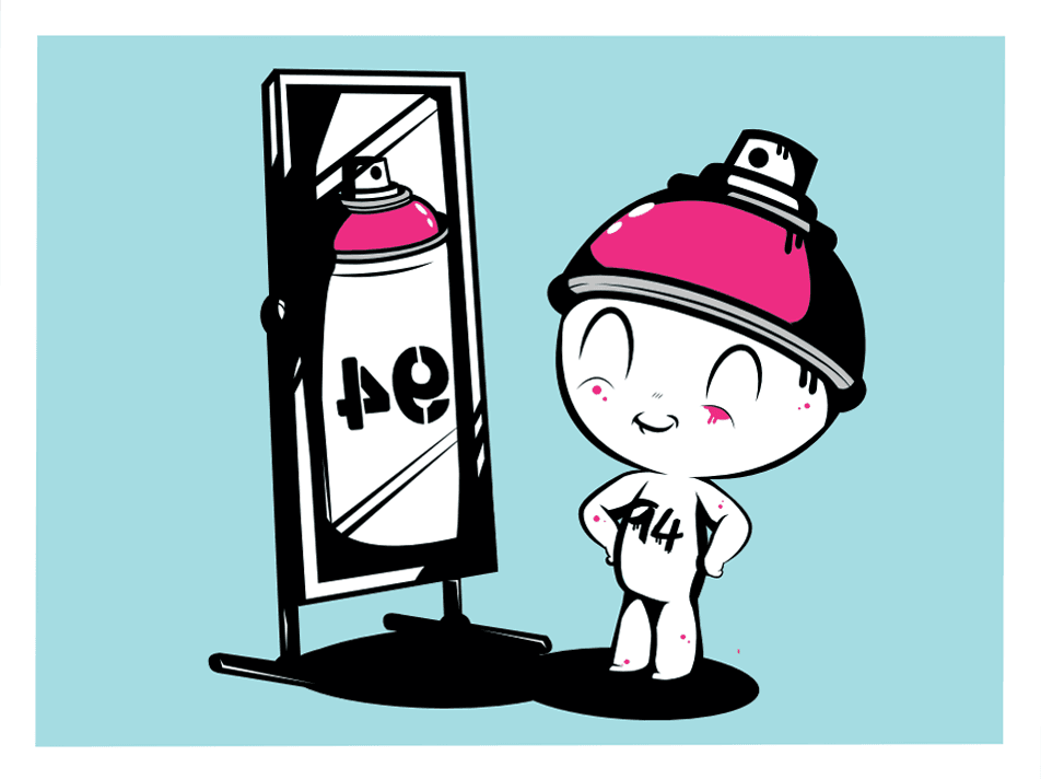 Editions d'art de JUAN SPRAY a pour titre  SELF ESTEEM BLUE style street art, graphique dim : JUAN SPRAYprix:70