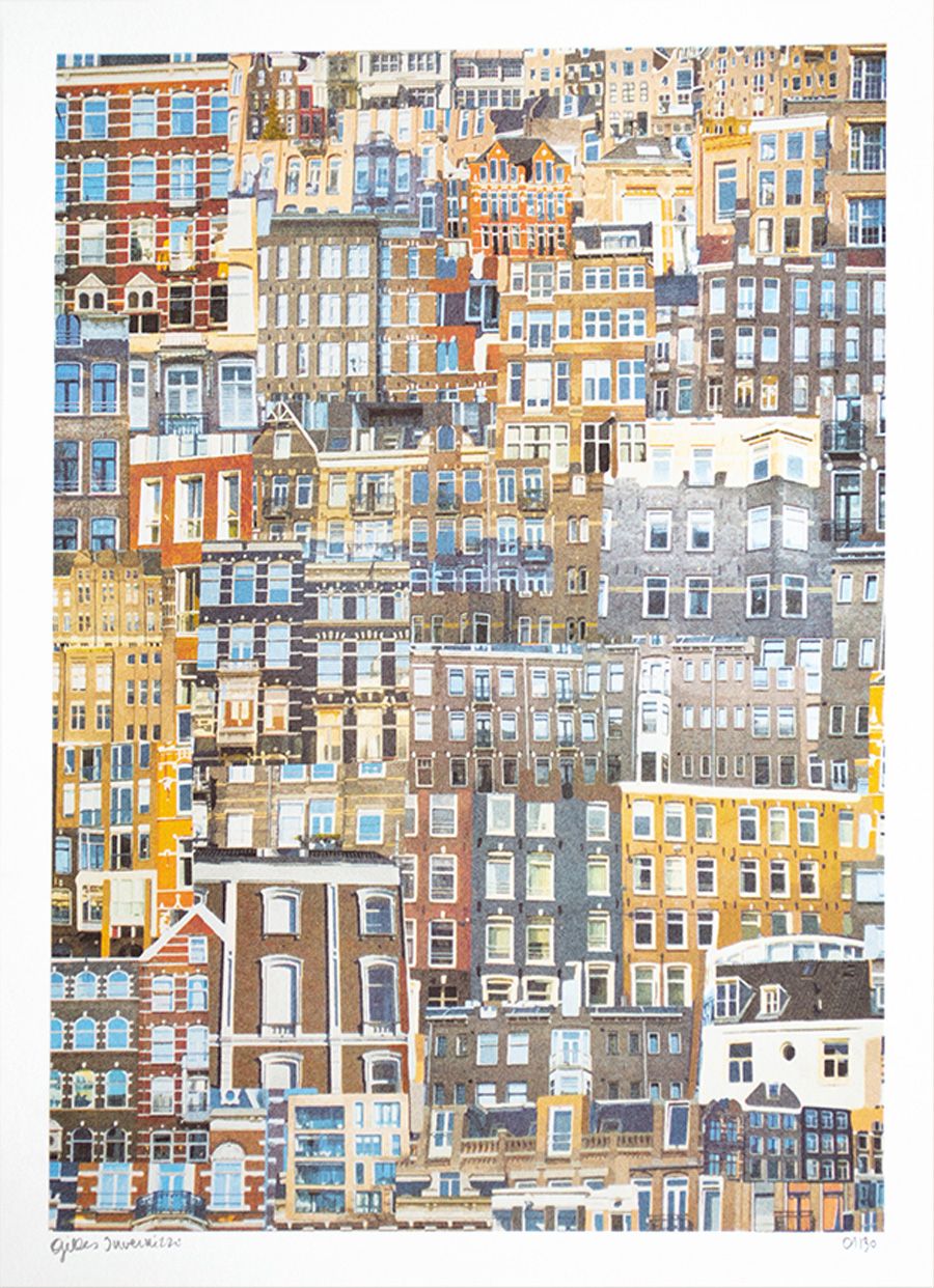 Editions d'art de GILLES INVERNIZZI a pour titre  AMSTERDAM (PAYS-BAS) style figuratif, graphique dim : GILLES INVERNIZZIprix:50