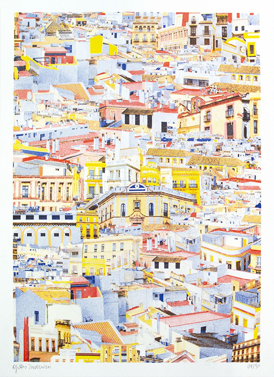 Editions d'art de GILLES INVERNIZZI a pour titre  SÉVILLE (ESPAGNE) style figuratif, graphique dim : GILLES INVERNIZZIprix:50