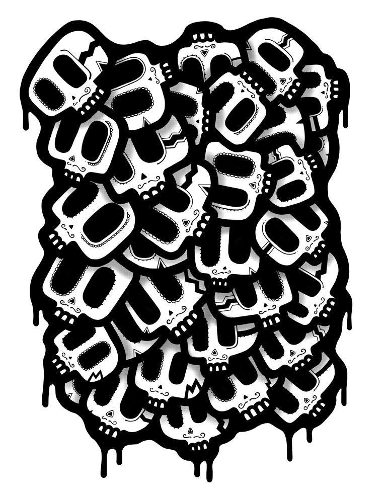 Editions d'art de NININ a pour titre  DIA DE MUERTOS style street pop art dim : NININprix:75