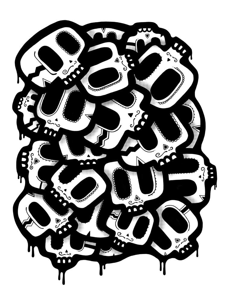 Editions d'art de NININ a pour titre  DIA DE MUERTOS style street pop art dim : NININprix:60