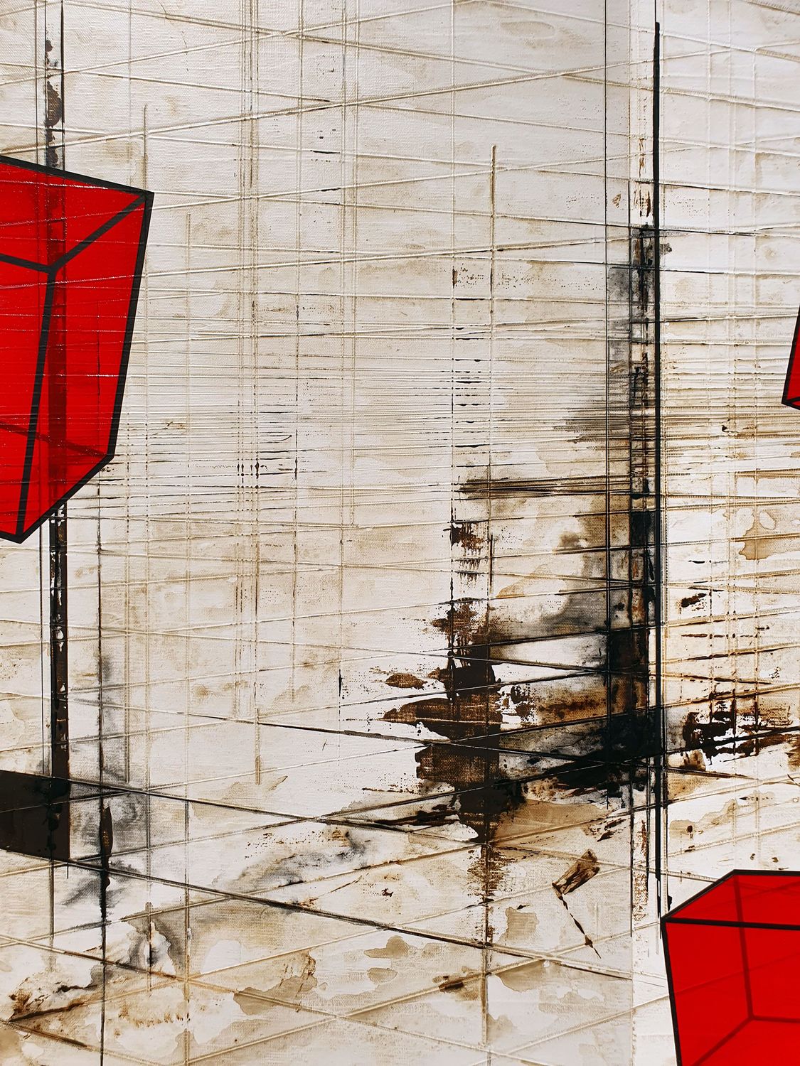 Tableau de LUDOVIC MERCHER a pour titre  SPLIT style abstrait dim : LUDOVIC MERCHERprix:2200