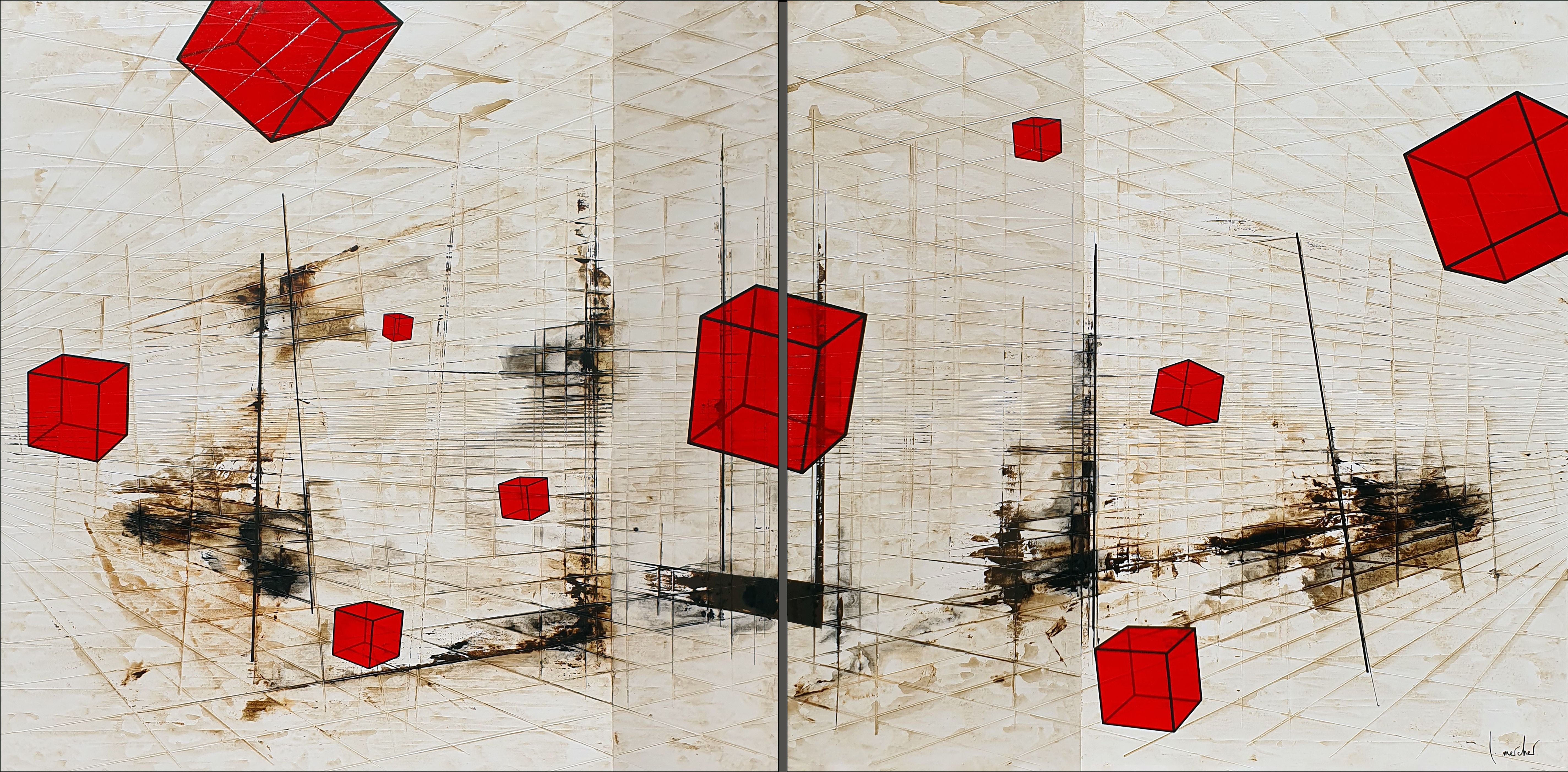 Tableau de LUDOVIC MERCHER a pour titre  SPLIT style abstrait dim : LUDOVIC MERCHERprix:2200